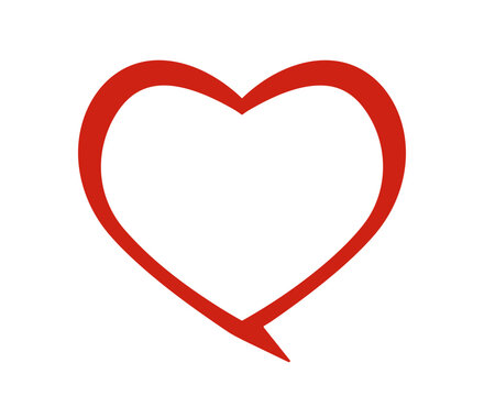 Heart shaped speech bubble vector icon