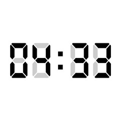 Digital clock vector illustration, time icon