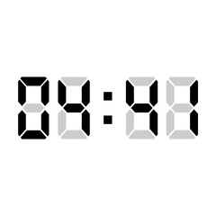 Digital clock vector illustration, time icon
