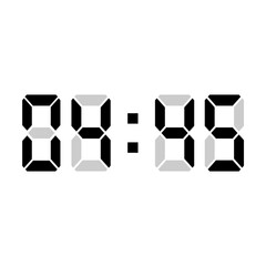 Digital clock vector illustration, time icon