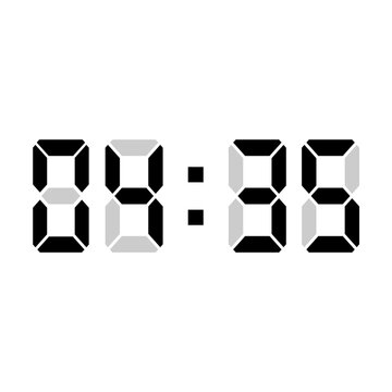 Digital clock vector illustration, time icon