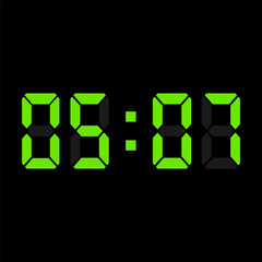 Digital clock vector illustration, time icon