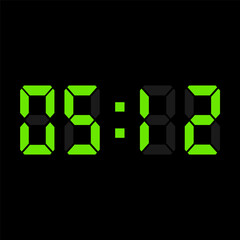 Digital clock vector illustration, time icon