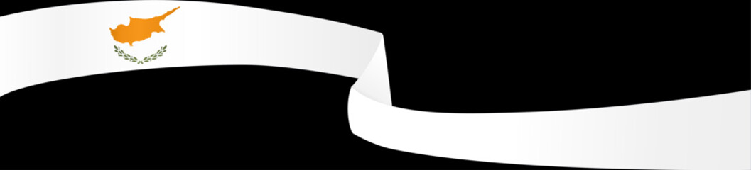 Cyprus flag wave isolated on png or transparent background