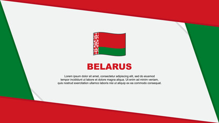 Belarus Flag Abstract Background Design Template. Belarus Independence Day Banner Cartoon Vector Illustration. Belarus Independence Day