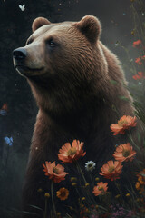 Grizzly Bear and Flora