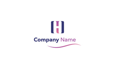 Minimalist alphabet letters HT logo. The logo icon incorporate with two letter H And T line in the creative way.