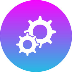 Settings Gradient Circle Glyph Inverted Icon