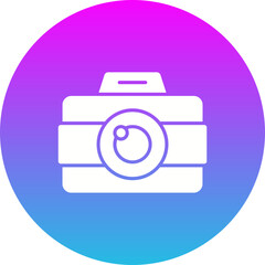 Camera Gradient Circle Glyph Inverted Icon