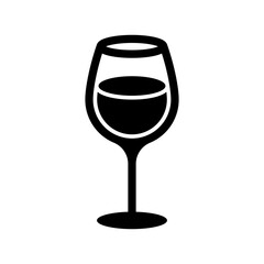 wine glasses icon, wine glassware vector logo illustration for graphic and web design