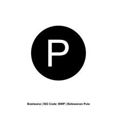 Bostwana Currency Symbol, Botswanan Pula Icon, BWP Sign. Vecto Illustration