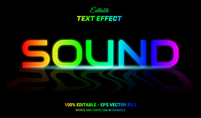 sound editable colorful text effect