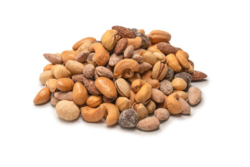  A group of almonds, pistachios, walnuts, macadamia, cashews.