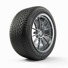 Obraz premium Car tyre on the white background, created with generative AI