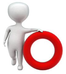 3d man presenting circle concept