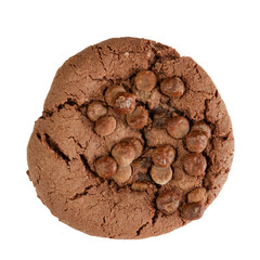 biscuit cookies au chocolat en gros plan, isolé sur un fond blanc