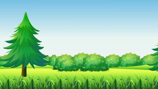 Animated Forest Background With Camera Moving From Left To Right Looping