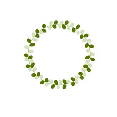 circle of green leaves