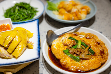 Taiwanese cuisine with different dishes on table