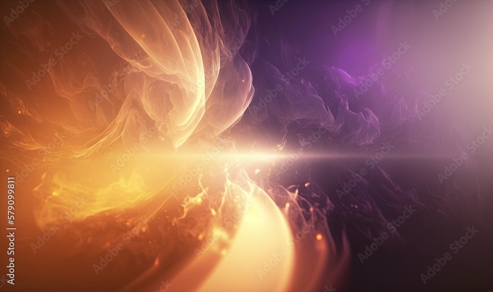 Poster a computer generated image of a fire and ice like substance with a bright light at the end of the im