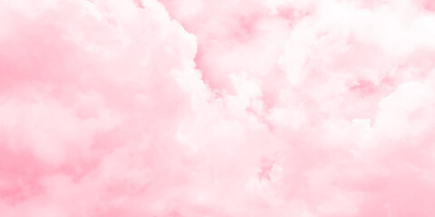 Cloud background in pastel baby pink color. Sunshine Splash over the clouds. Colorful. Sunset colorful. Sky pink and yellow colors. Sky abstract background.