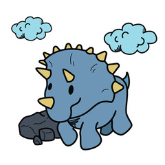 Vector cute dinosaurs in bright colors for printing on textiles and posters, books. suitable for boys and girls.