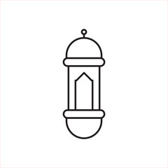 Ramadan Lantern Symbol Monochrome Background Vector Illustration