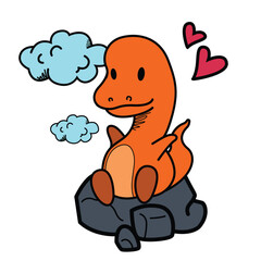 Vector cute dinosaurs in bright colors for printing on textiles and posters, books. suitable for boys and girls.