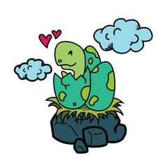 Vector cute dinosaurs in bright colors for printing on textiles and posters, books. suitable for boys and girls.