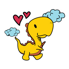 Vector cute dinosaurs in bright colors for printing on textiles and posters, books. suitable for boys and girls.