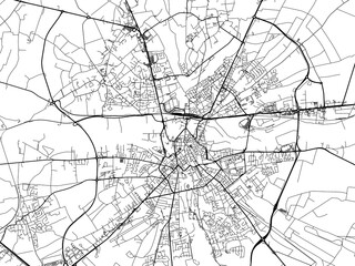 Obraz premium Road map of the city of Bourges in France on a transparent background.