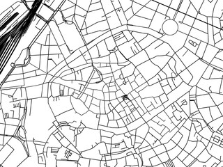 Road map of the city of  Strasbourg Centre in France on a transparent background.