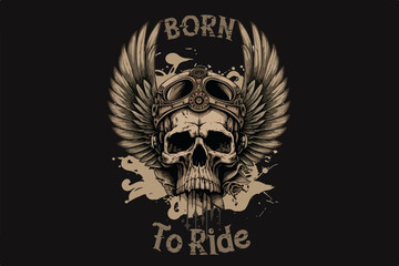 Skull. Vector illustration for t-shirt design