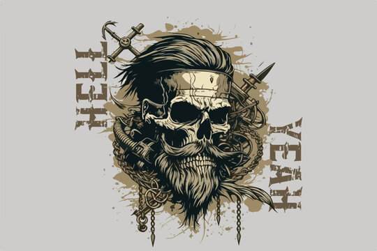 Skull. Vector illustration for t-shirt design