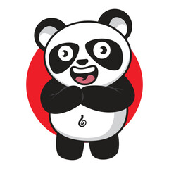 Vector Cartoon Cute Panda. Illustration Animal Concep