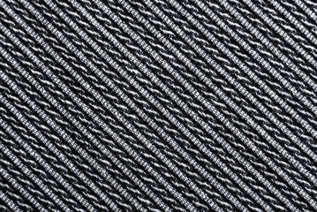 Texture of light gray, black fabric. Textile. Canvas. Pattern on fabric