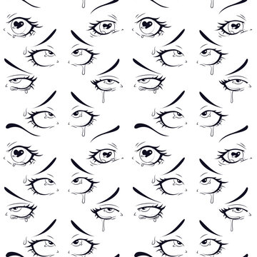 anime style eyes, amorous look, valentine's day, Anime eyes, anime