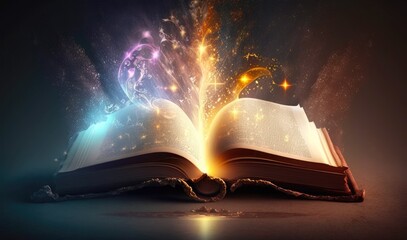 Bible the Holy Book the Word of God with Light Bokeh Effects and Vintage Dream Style