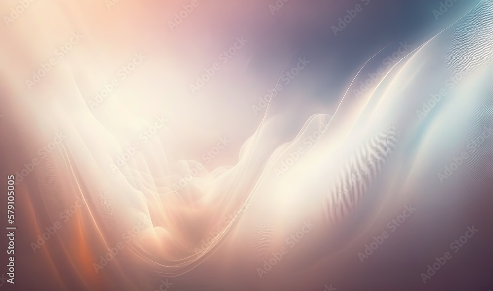 Poster a blurry image of a white and blue background with a red and white stripe on the bottom of the image