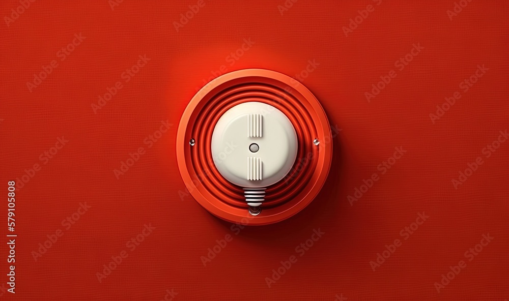 Aufkleber a red wall with a white light switch on it's side and a red wall with a white light switch on it's s
