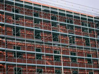 Scaffolding on building under restoration