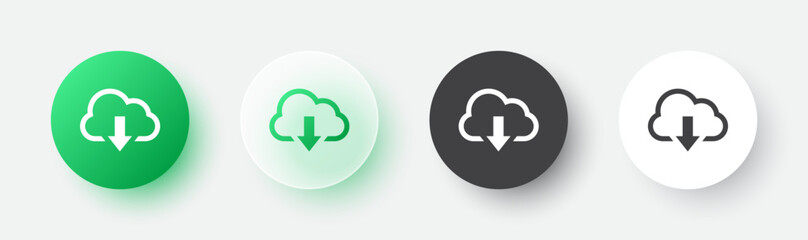 Download from cloud vector flat icon. Download button design.