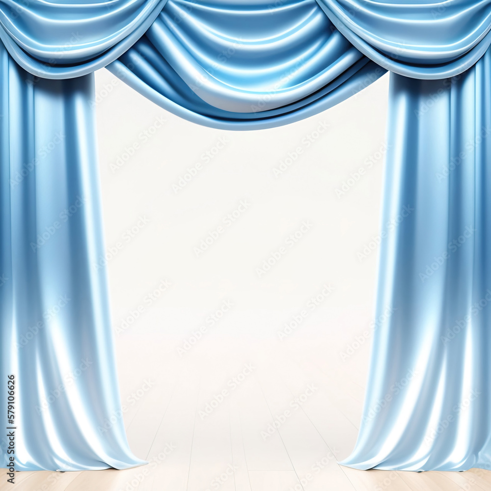 Wall mural generative ai: curtains luxury scene performance or background for web