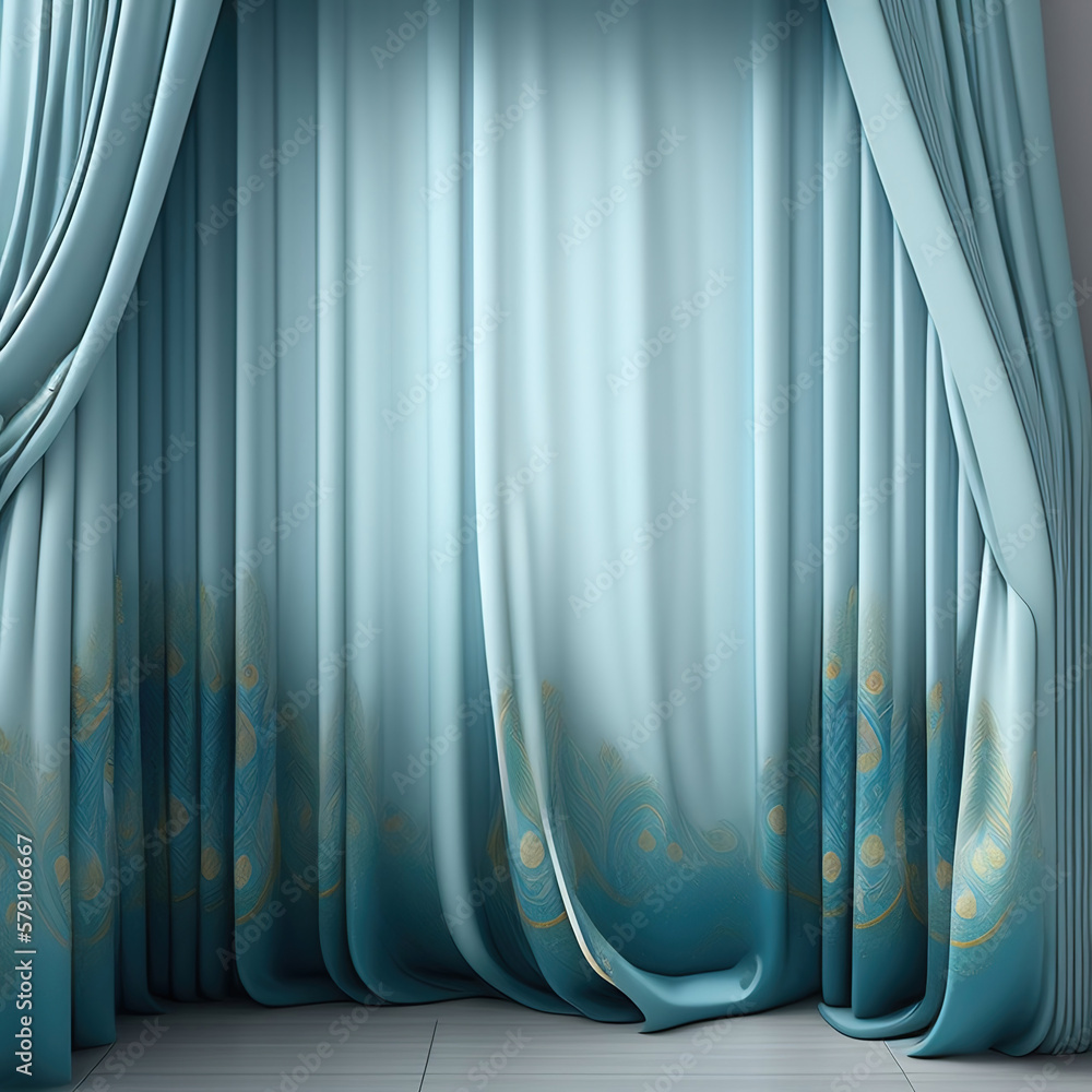 Wall mural generative ai: curtains luxury scene performance or background for web
