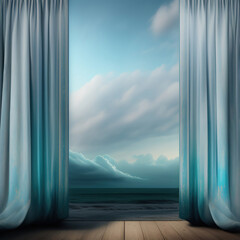 Generative AI: curtains luxury Scene performance or background for web