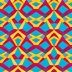 A seamless pattern of thick, irregular lines in bold shades of red, orange, and yellow. Generative AI