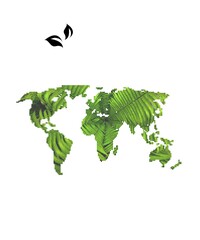 Environmentally planet. Earth day. Green map of the world