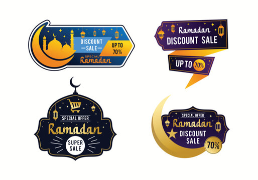 Islamic ramadan kareem sale discount label badge design