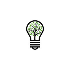 Idea Tree Icon Logo Design Element isolated on white background