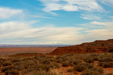Snows in the distance of Monument Valley